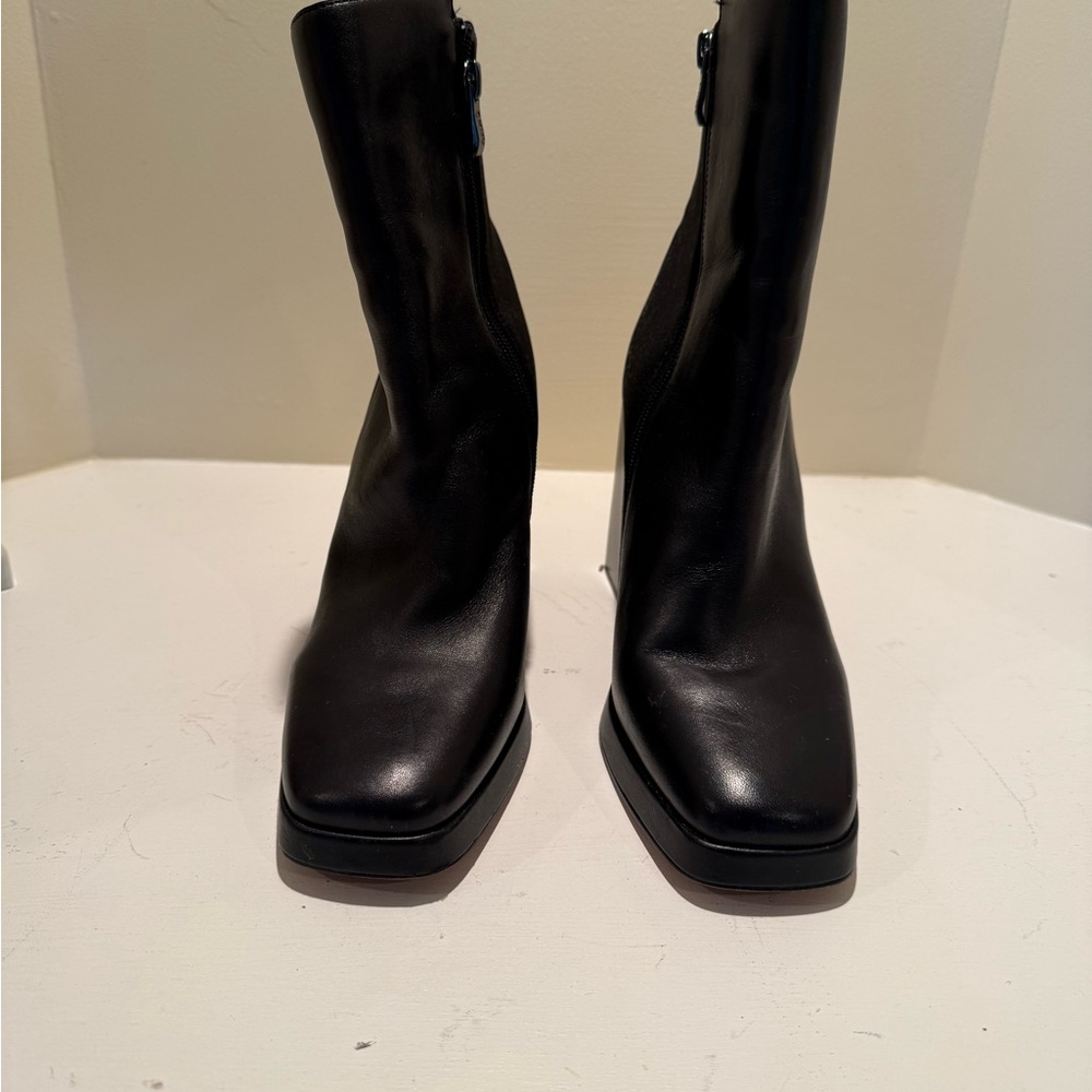 Black Leather Ankle Boots